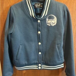 Blue Skull Print Jacket